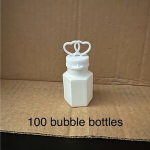 White Heart Bubble Bottles - 100 Pack